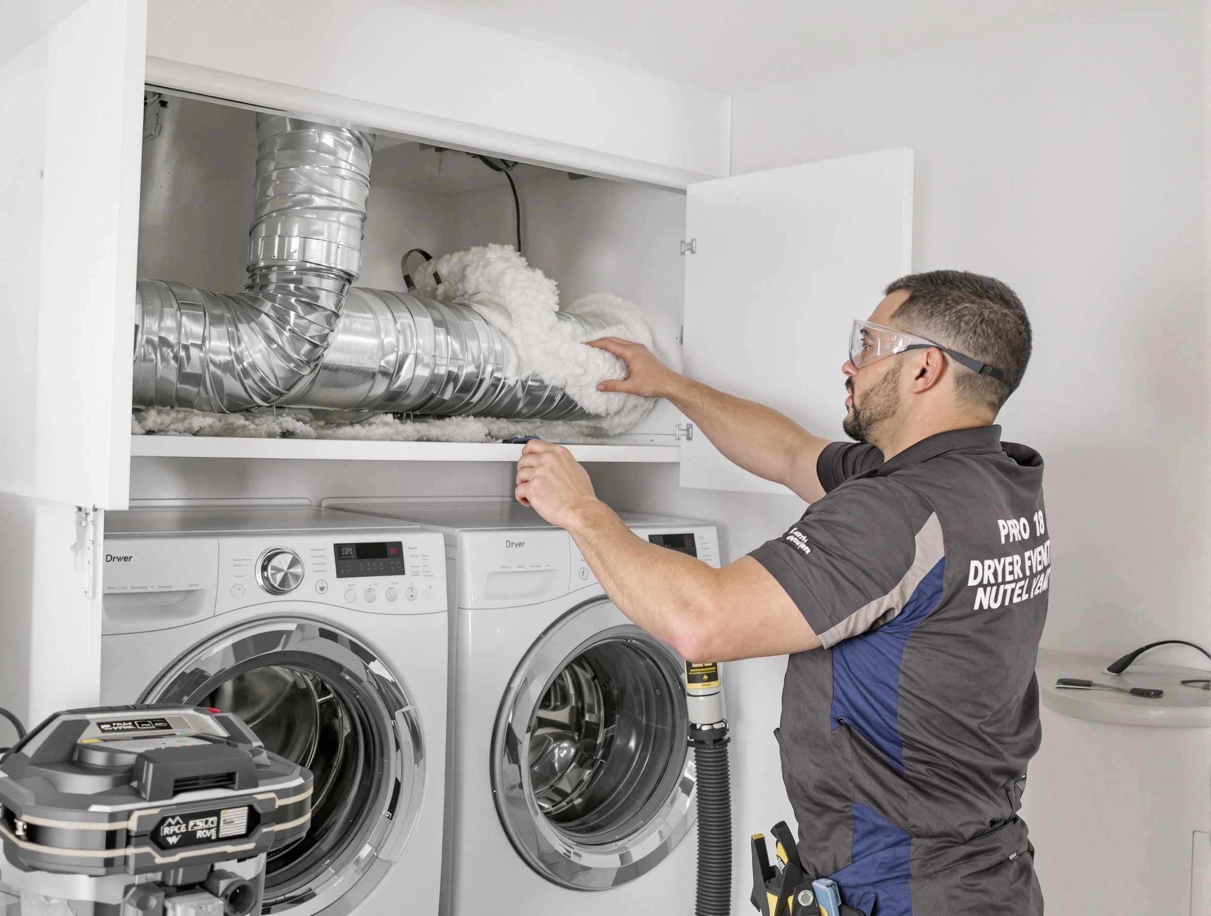 Trussville Dryer Vent Cleaning certified technician performing specialized gas dryer vent cleaning in Trussville