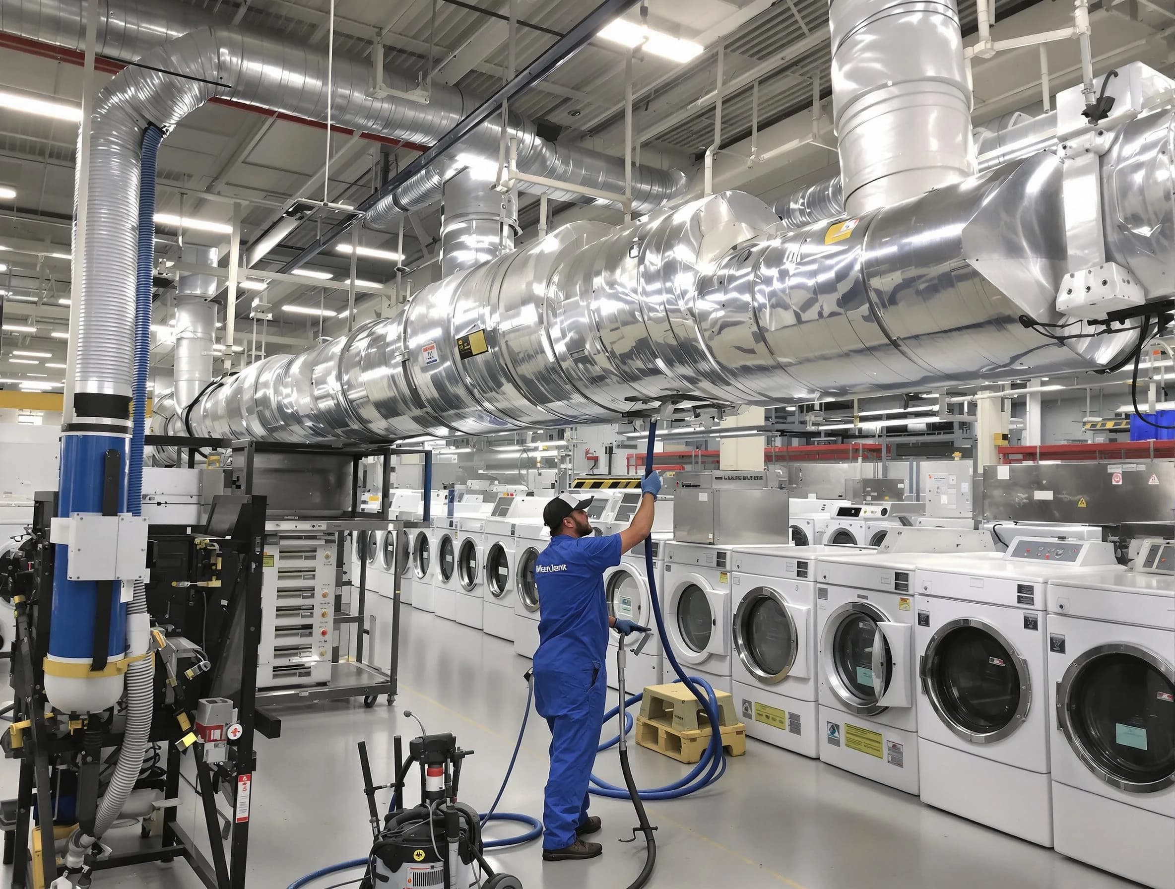 Trussville Dryer Vent Cleaning team performing heavy-duty industrial dryer vent cleaning in Trussville