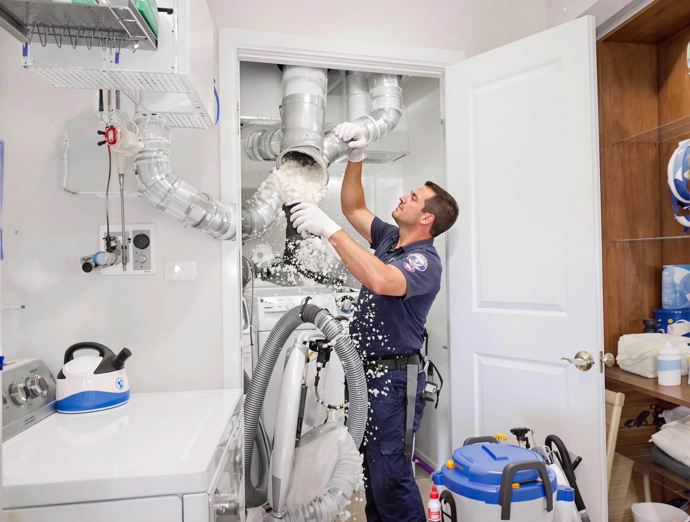 Trussville Dryer Vent Cleaning technician delivering thorough residential dryer vent cleaning service in Trussville