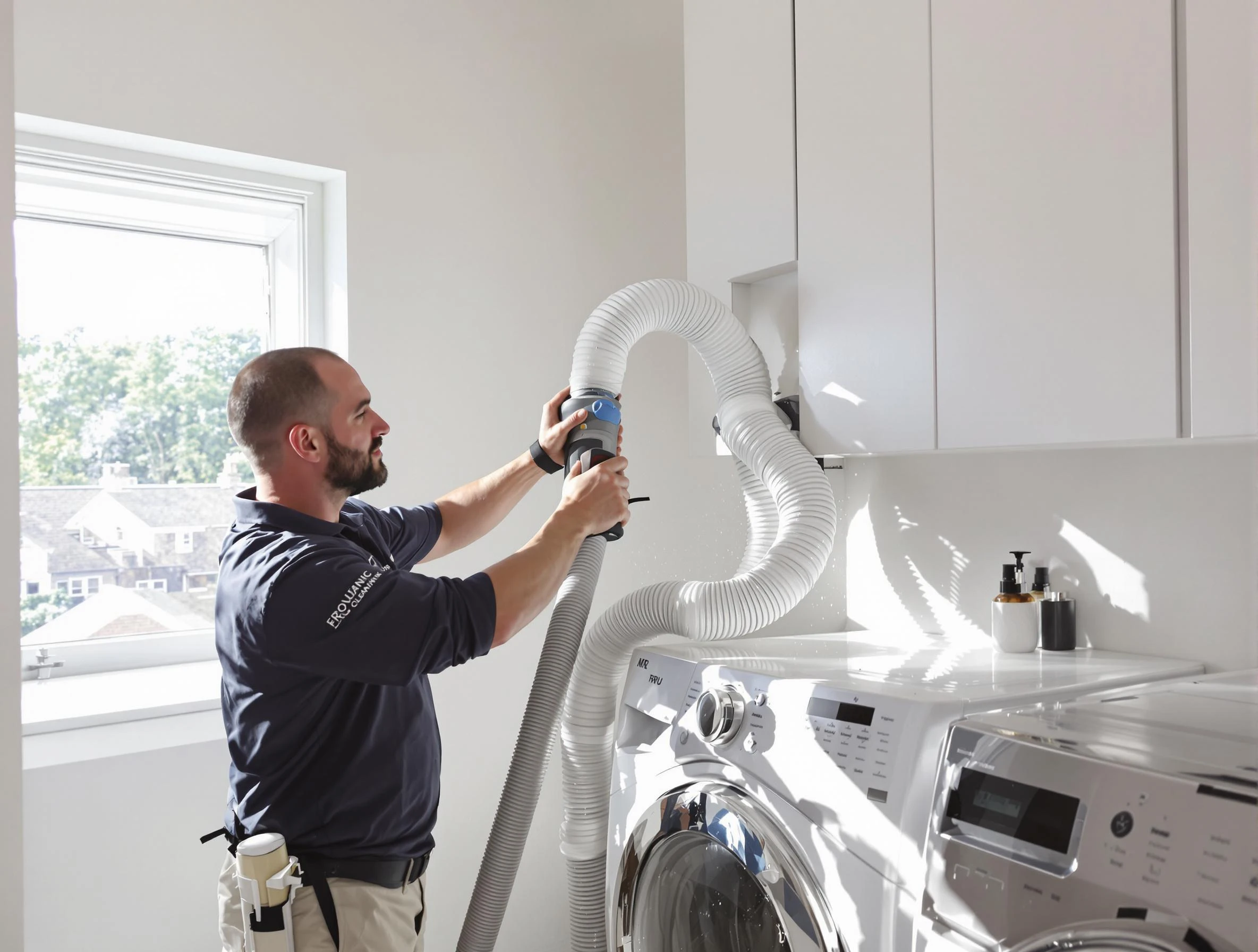 Certified Trussville Dryer Vent Cleaning technician performing dryer vent cleaning in Trussville